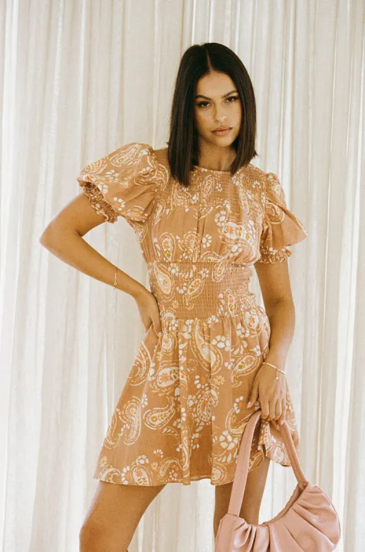 Charlize Shirred Dress - Paisley sold by Sabo Skirt