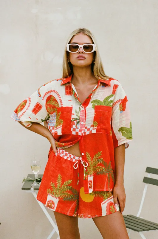 Amira Top - Vista Red sold by Sabo Skirt