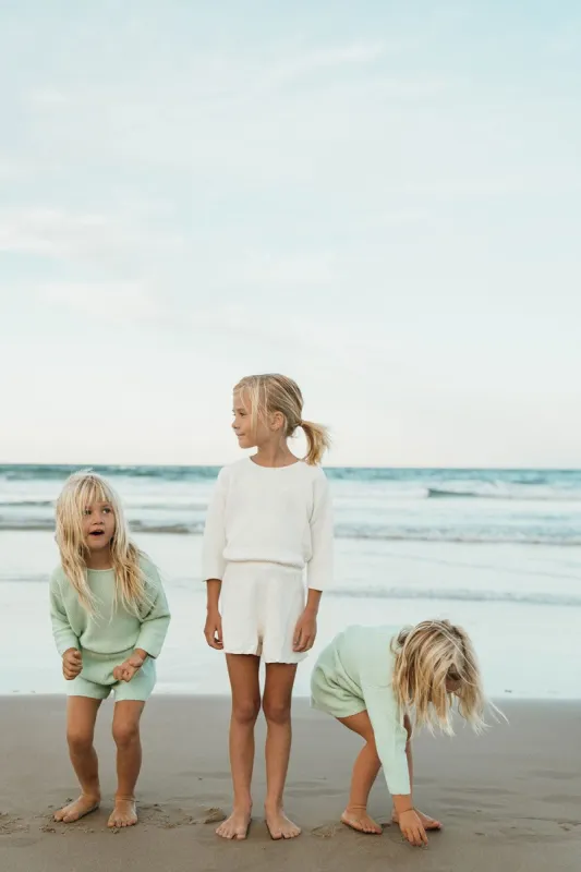 Charli Mini Knit Playsuit - Cream sold by Sabo Skirt