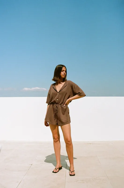 SAMPLE-Juniper Playsuit - Chocolate sold by Sabo Skirt