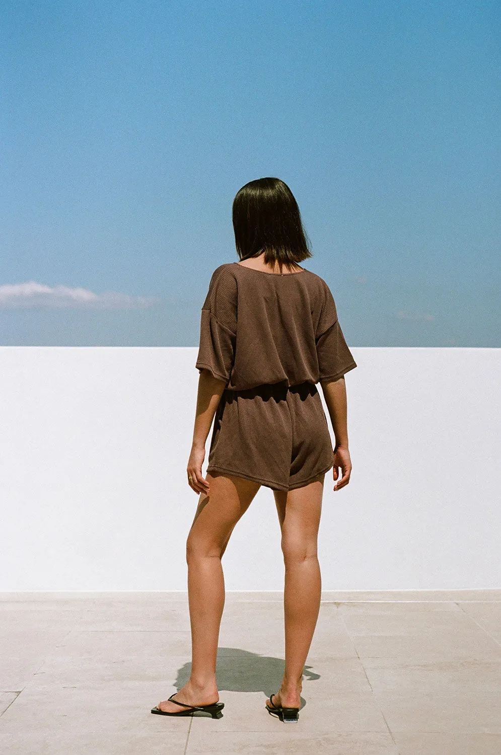 SAMPLE-Juniper Playsuit - Chocolate sold by Sabo Skirt product image thumbnail 4