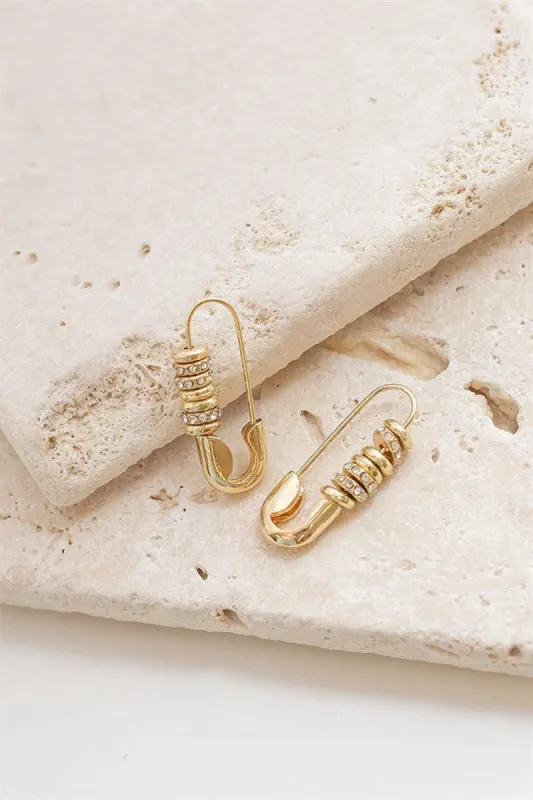 Golden Pin Earrings sold by Sabo Skirt