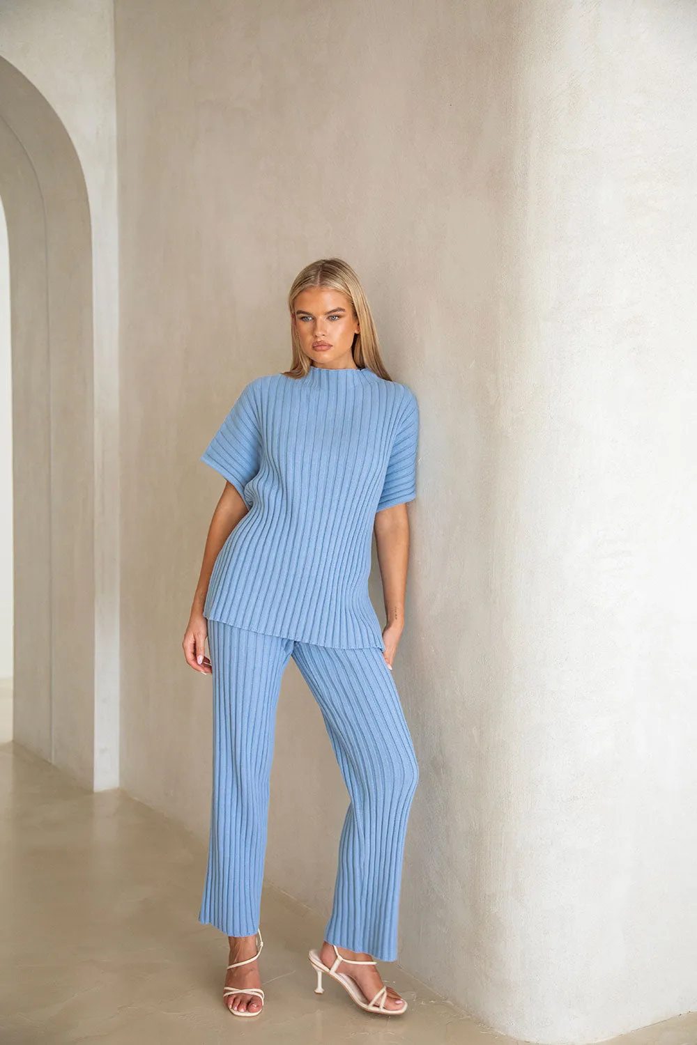 SAMPLE-Celine Pants - Blue sold by Sabo Skirt