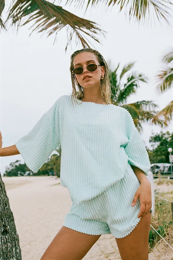 Wanderer Tee - Blue Minky sold by Sabo Skirt