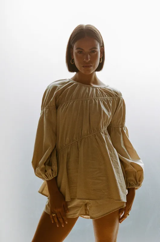 SAMPLE-Akel Top - Tan made by Sabo Skirt