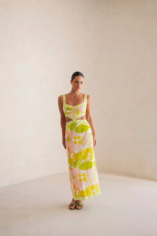 Everett Dress - Checker Floral sold by Sabo Skirt