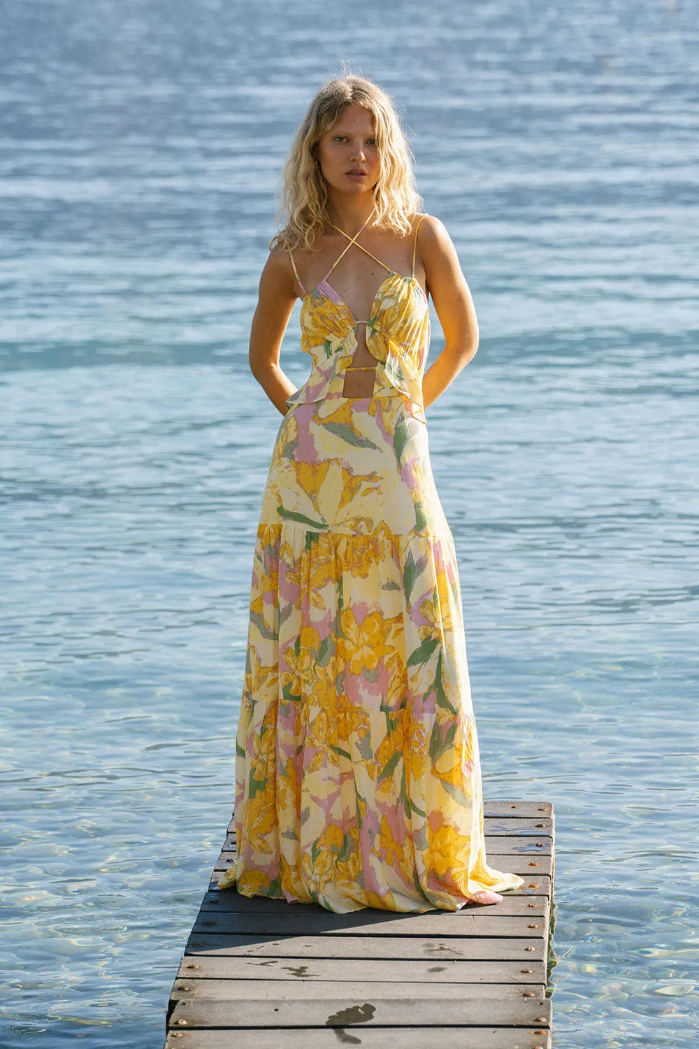 Calabria Halter Dress - Scout Floral sold by Sabo Skirt