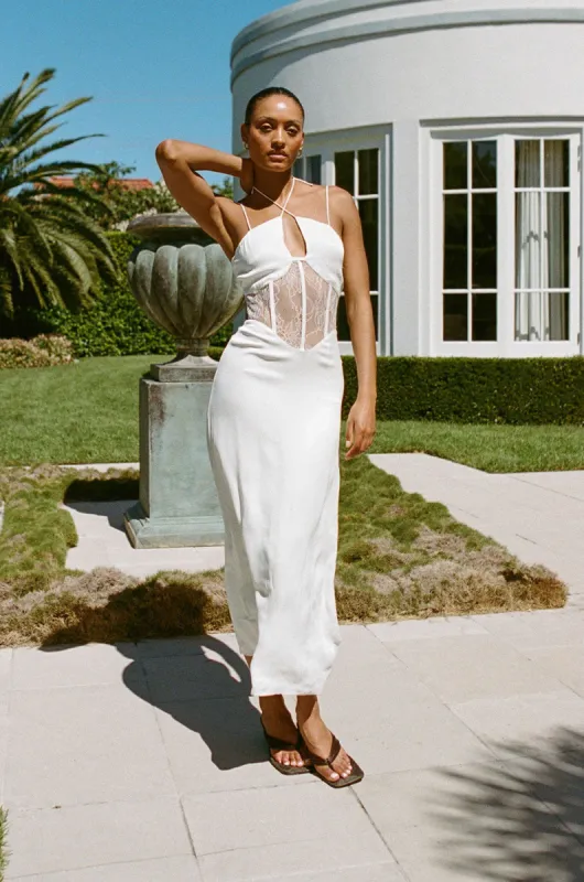 Teyah Midi Dress - White sold by Sabo Skirt