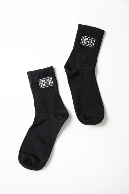SBO Crew Socks - Black sold by Sabo Skirt