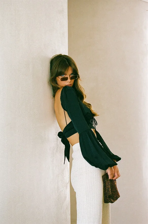 Silky Tai Top - Black sold by Sabo Skirt product image thumbnail 4