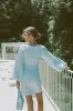 SAMPLE-Minna Button Dress - Blue sold by Sabo Skirt