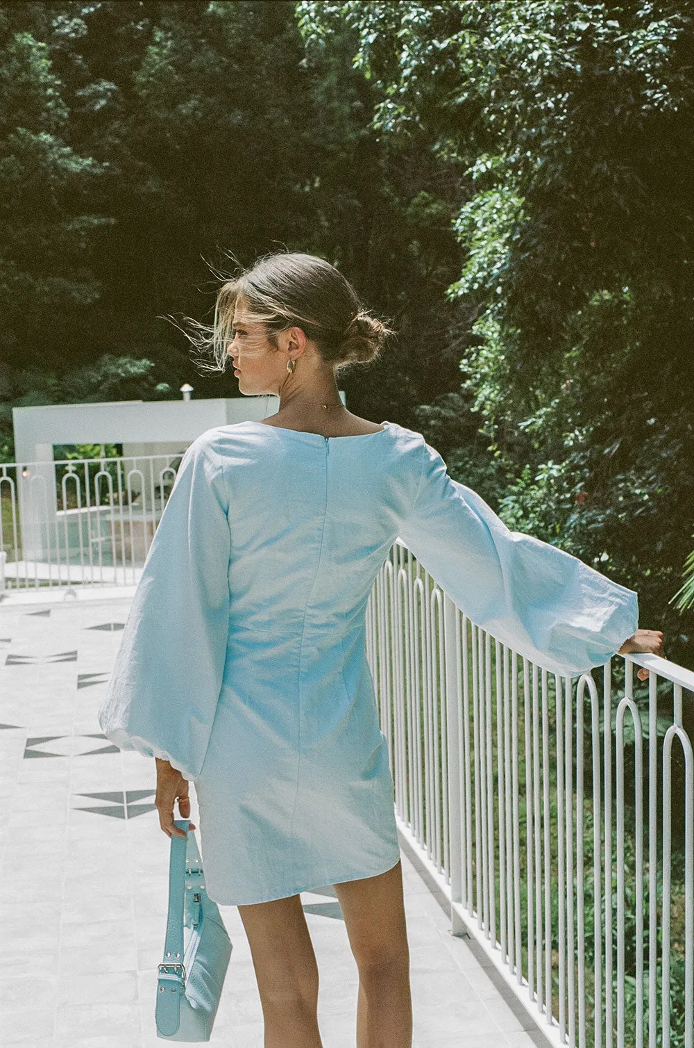 SAMPLE-Minna Button Dress - Blue sold by Sabo Skirt product image thumbnail 5