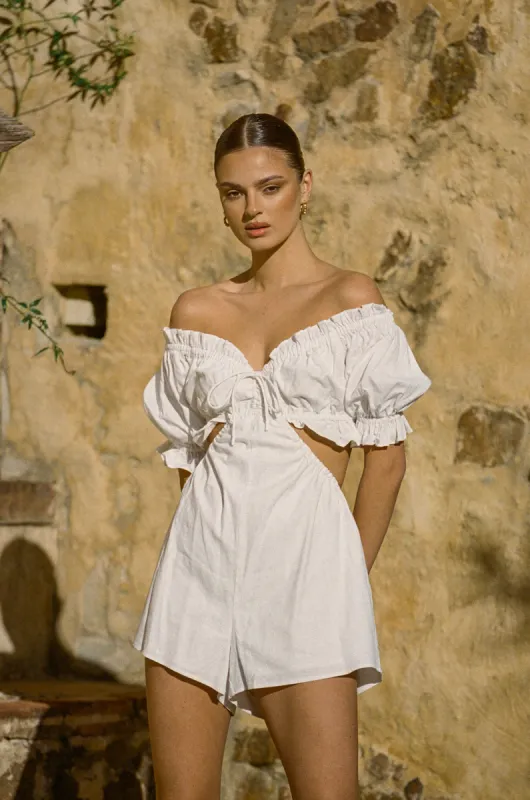 Daphne Playsuit - White sold by Sabo Skirt