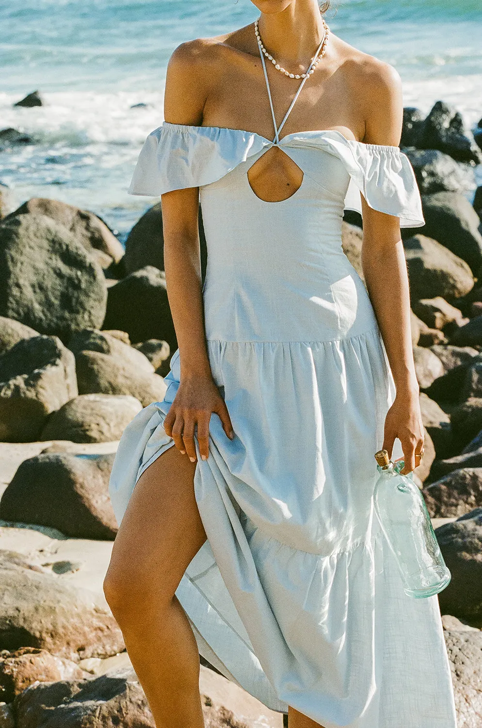 Adorne Midi Dress - Blue sold by Sabo Skirt