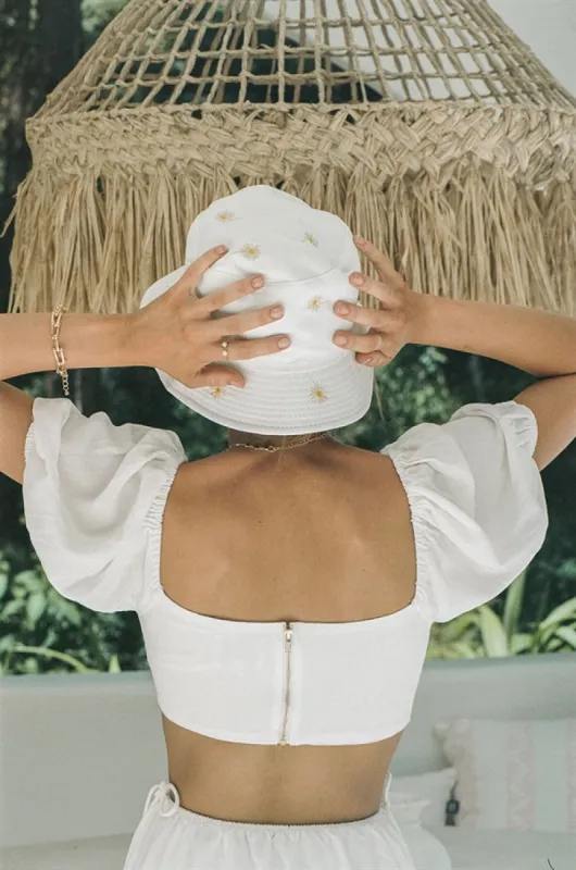 Daisy Hat - White sold by Sabo Skirt