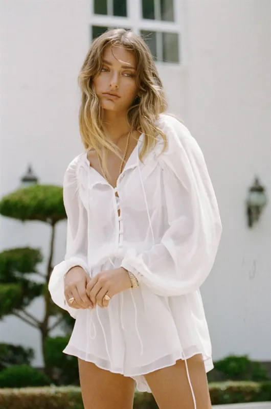 SAMPLE-Sheer Dove Playsuit sold by Sabo Skirt
