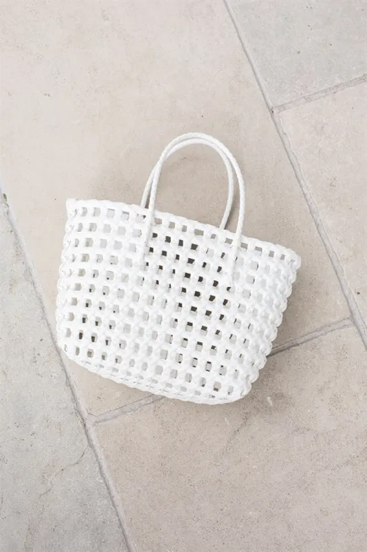 Elli Basket Tote - White sold by Sabo Skirt