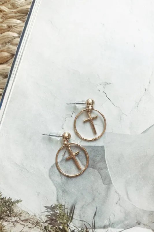 Cross Ring Earrings sold by Sabo Skirt