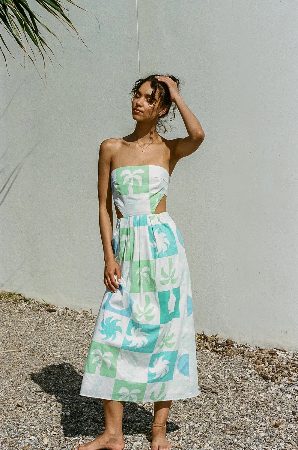 Talullah Midi Dress - Palm Tile Breeze sold by Sabo Skirt product image thumbnail 2