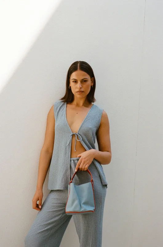 Marina Split Top - Blue sold by Sabo Skirt