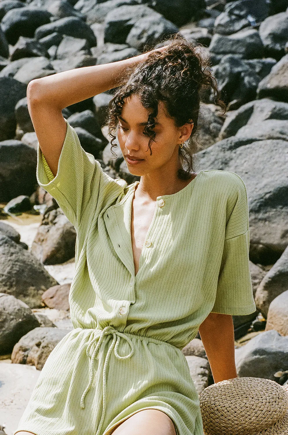 SAMPLE-Juniper Playsuit - Lime sold by Sabo Skirt