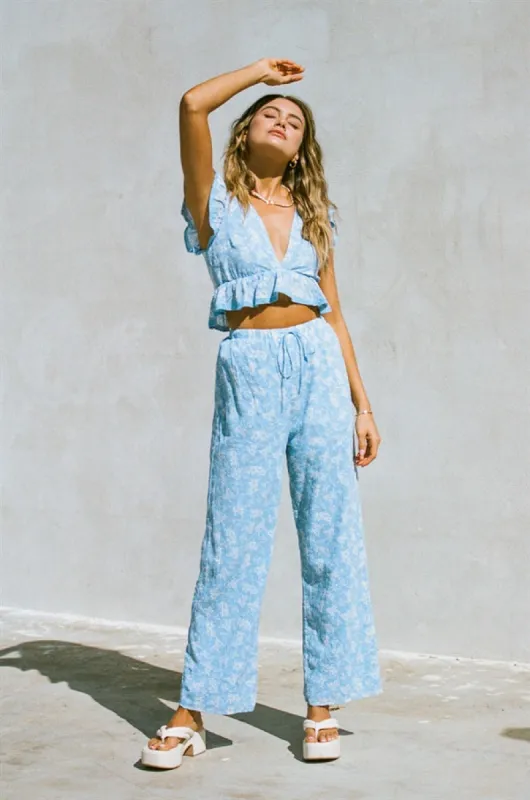 Renata Resort Pants - Azure sold by Sabo Skirt