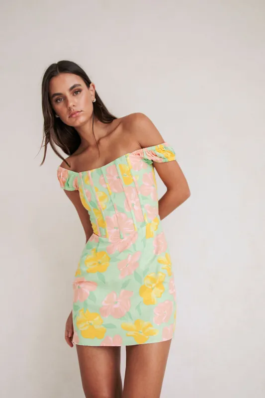 Tillie Dress - Rose Fill Green sold by Sabo Skirt