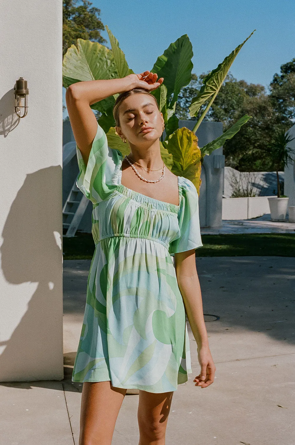 Zahro Shirred Dress sold by Sabo Skirt