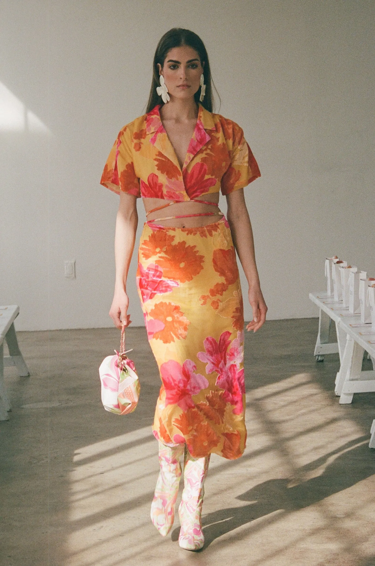 SAMPLE-Sorrenta Wrap Top - Floreale Sunny sold by Sabo Skirt product image thumbnail 4