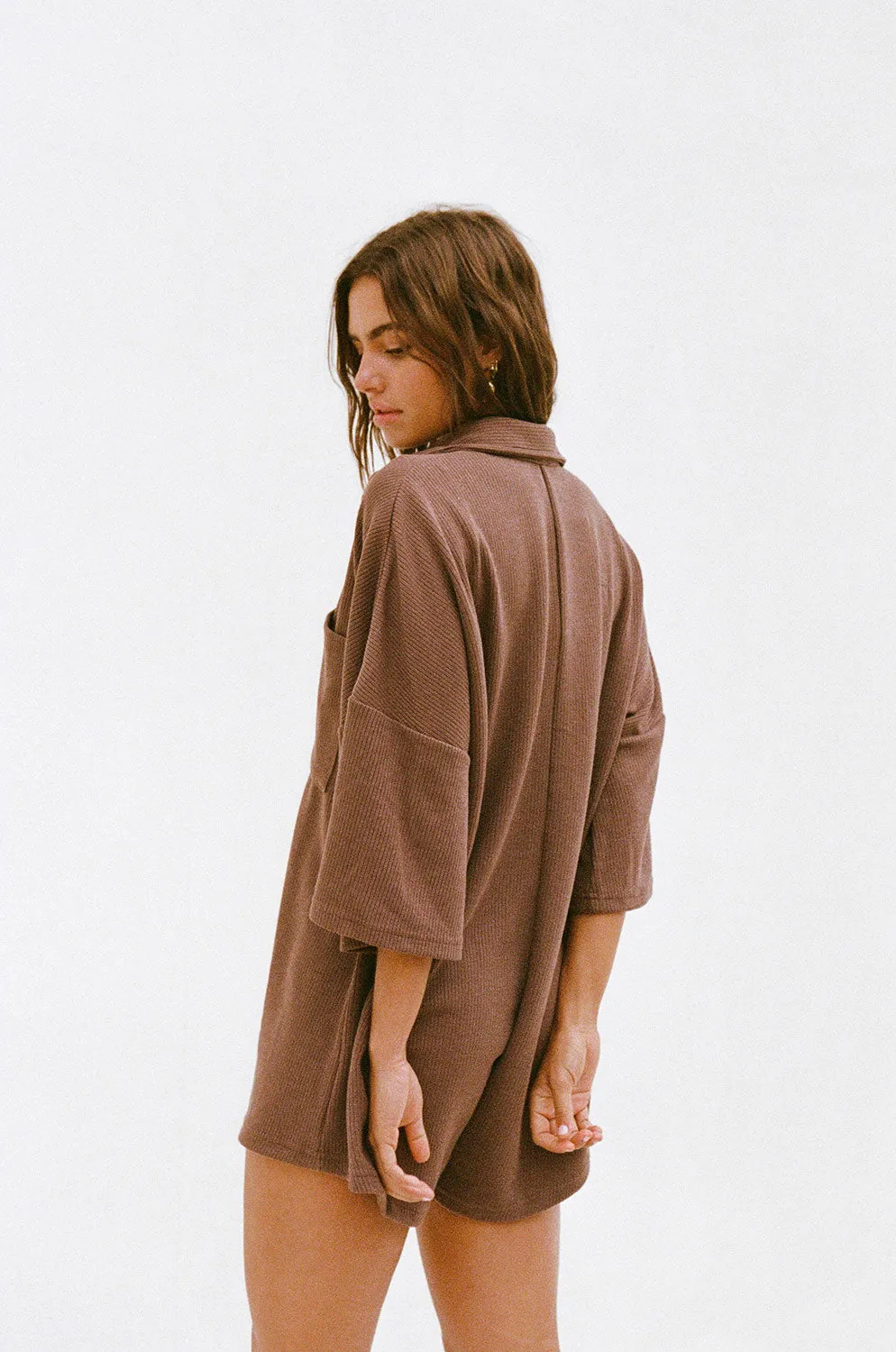 Milena Playsuit - Chocolate sold by Sabo Skirt product image thumbnail 3