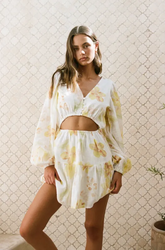 Emmaline Dress - Lemon Bouquet sold by Sabo Skirt