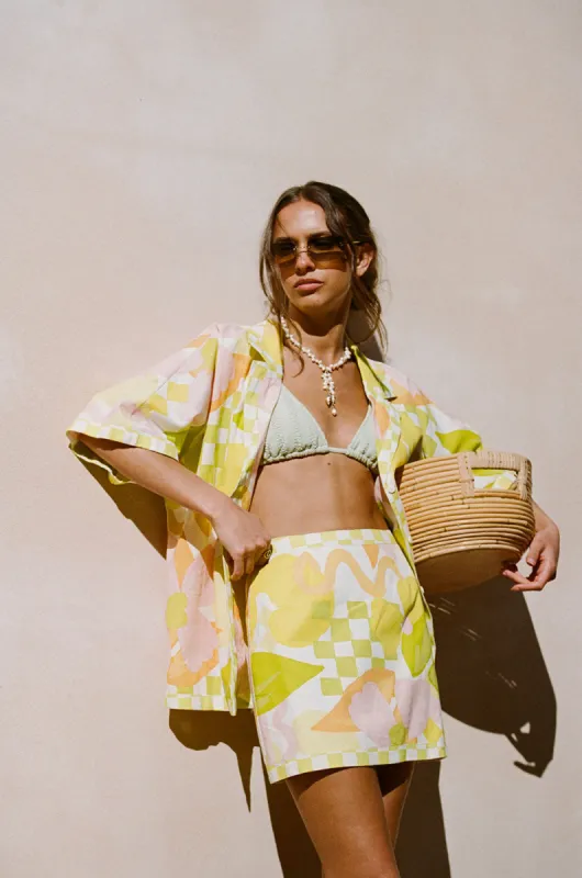 Elli Skirt - Checker Floral sold by Sabo Skirt