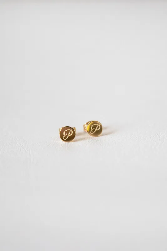 Initial Stud Earrings sold by Sabo Skirt
