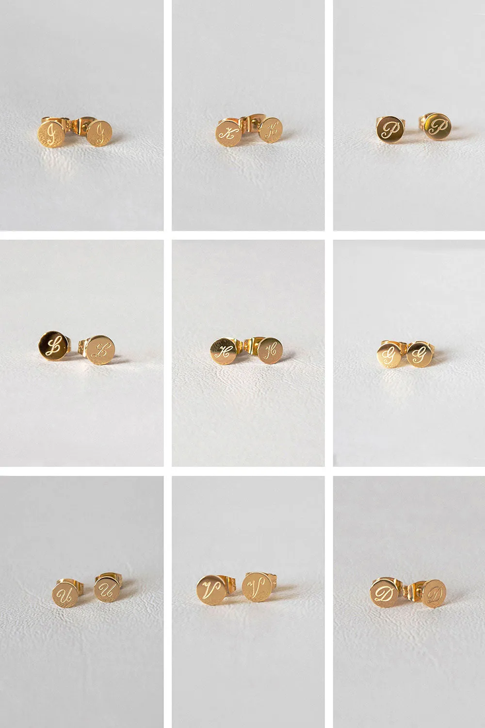 Initial Stud Earrings sold by Sabo Skirt product image thumbnail 3