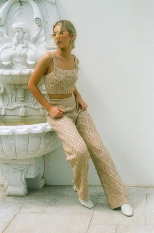 Venti Knit Pants - Tan sold by Sabo Skirt