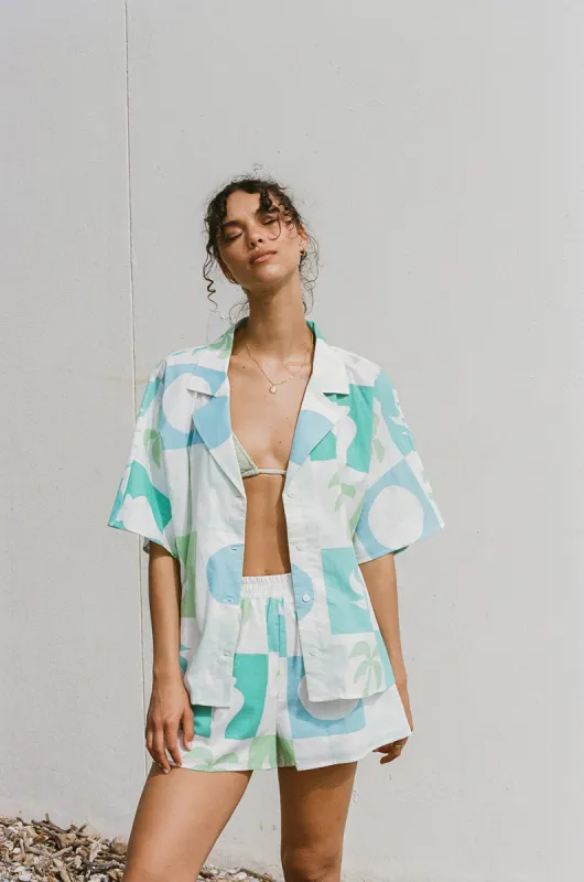 Seona Top - Palm Tile Breeze made by Sabo Skirt