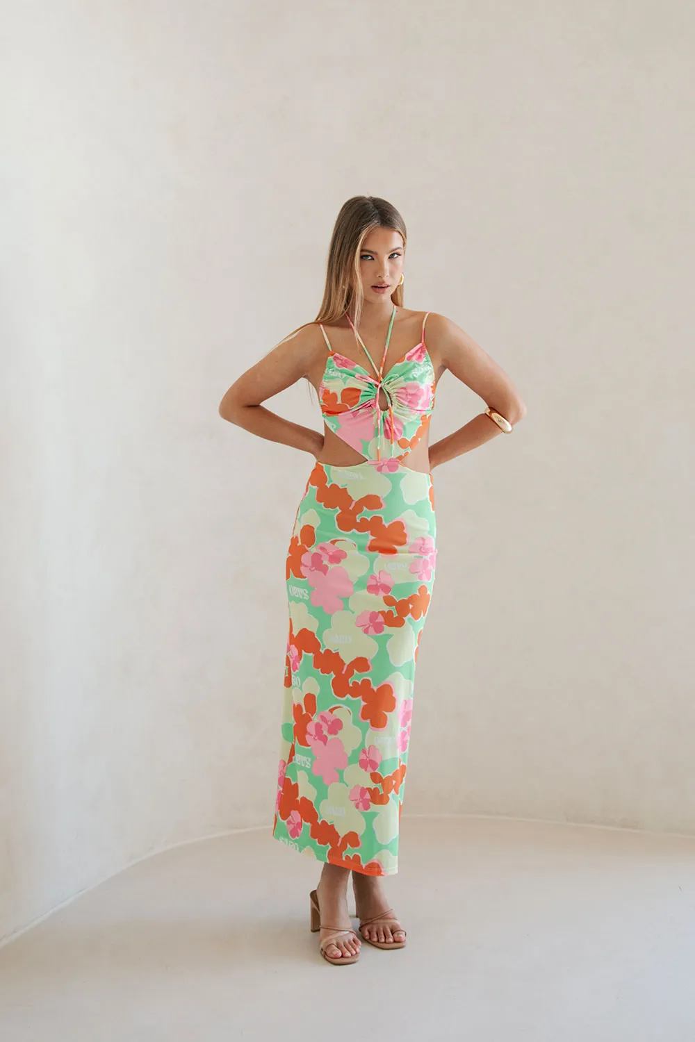 Backless Mela Dress - Misty Floral sold by Sabo Skirt