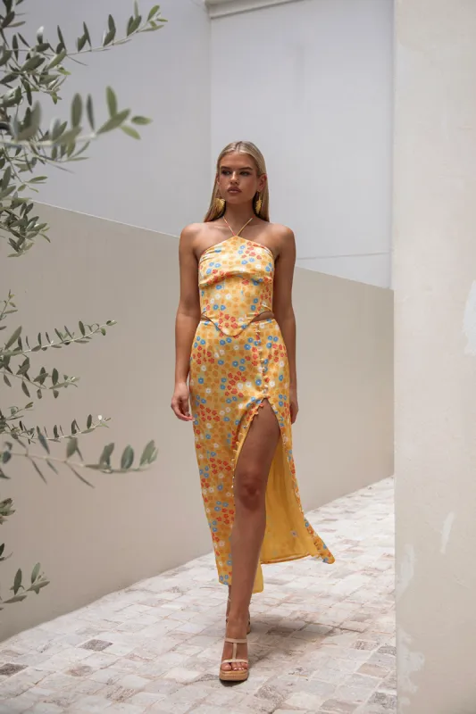 Yumee Midi Skirt - Azalea Tropical sold by Sabo Skirt