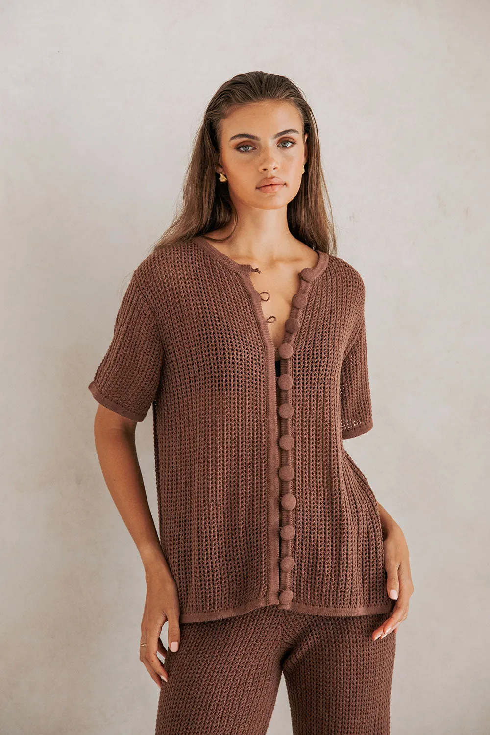 Zayna Top - Chocolate sold by Sabo Skirt