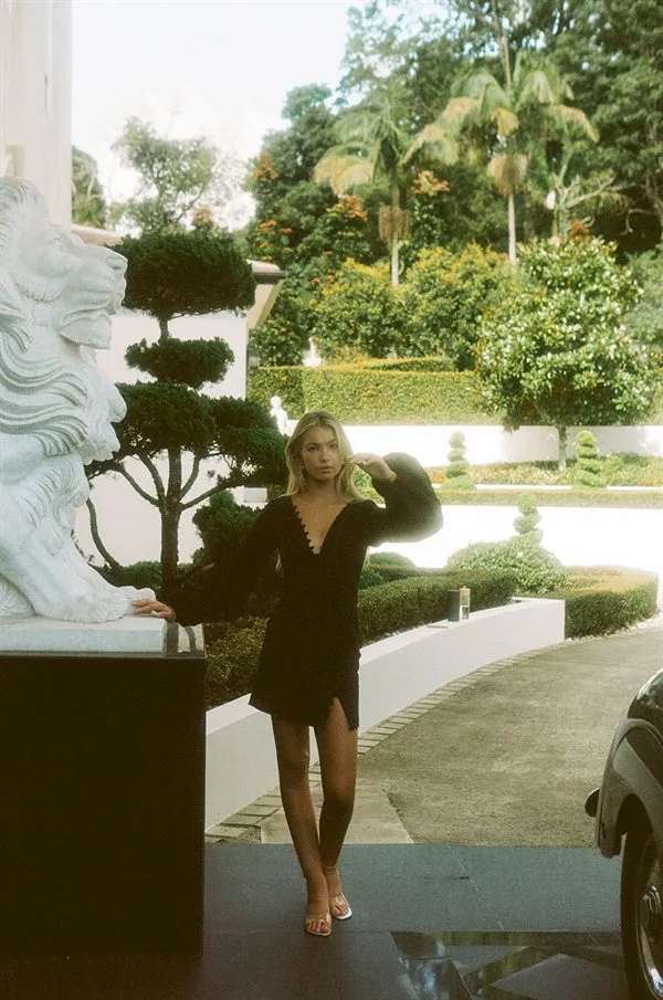 SAMPLE-Minna Button Dress - Black sold by Sabo Skirt product image thumbnail 4