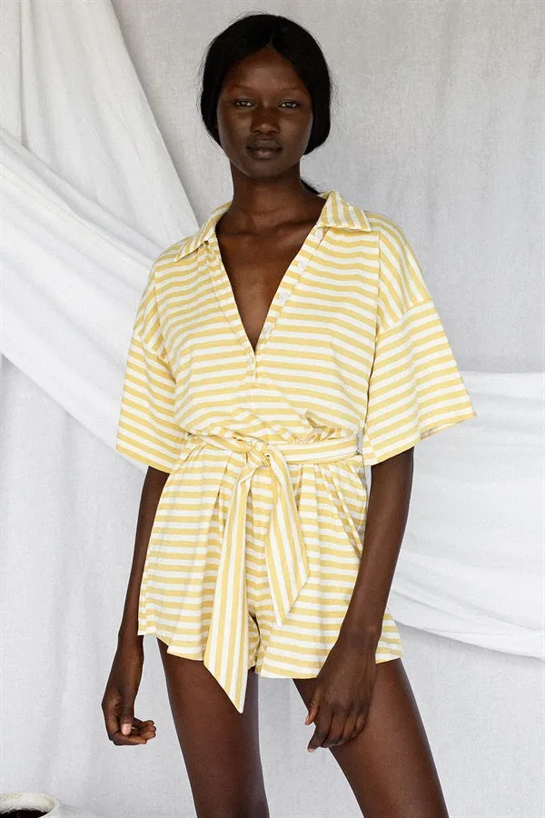 SAMPLE-Comfy Stripe Playsuit - Yellow sold by Sabo Skirt product image thumbnail 5