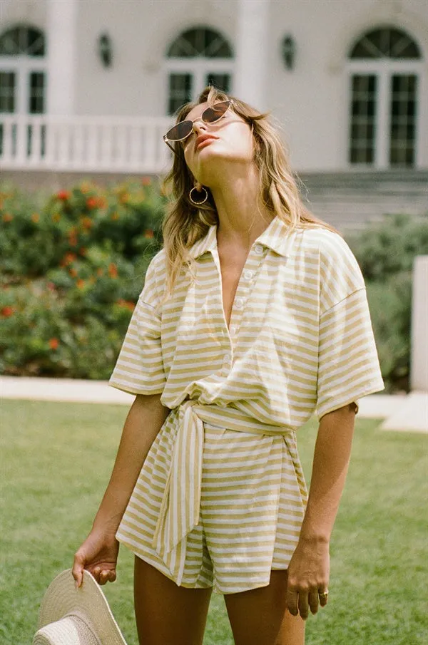 SAMPLE-Comfy Stripe Playsuit - Yellow sold by Sabo Skirt product image thumbnail 2