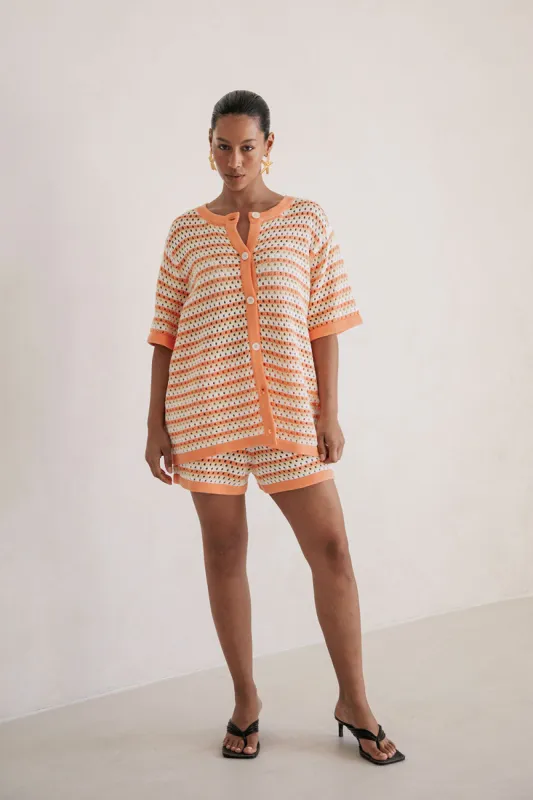 Chantel Knit Top - Orange sold by Sabo Skirt