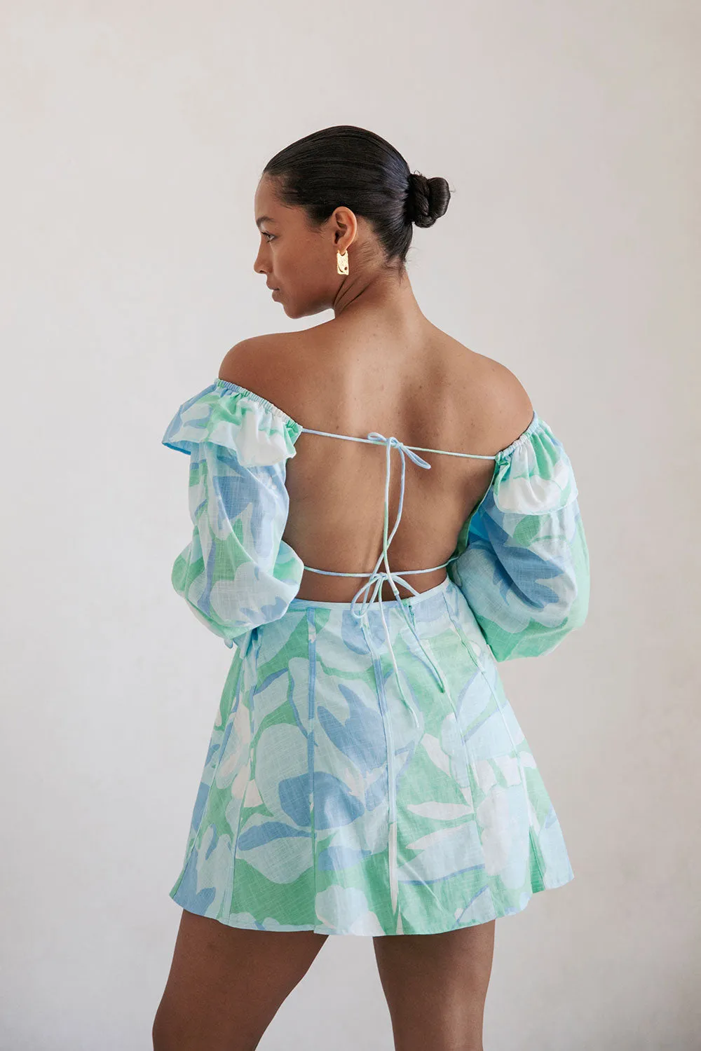 Backless Elisha Dress - Spring Petals sold by Sabo Skirt