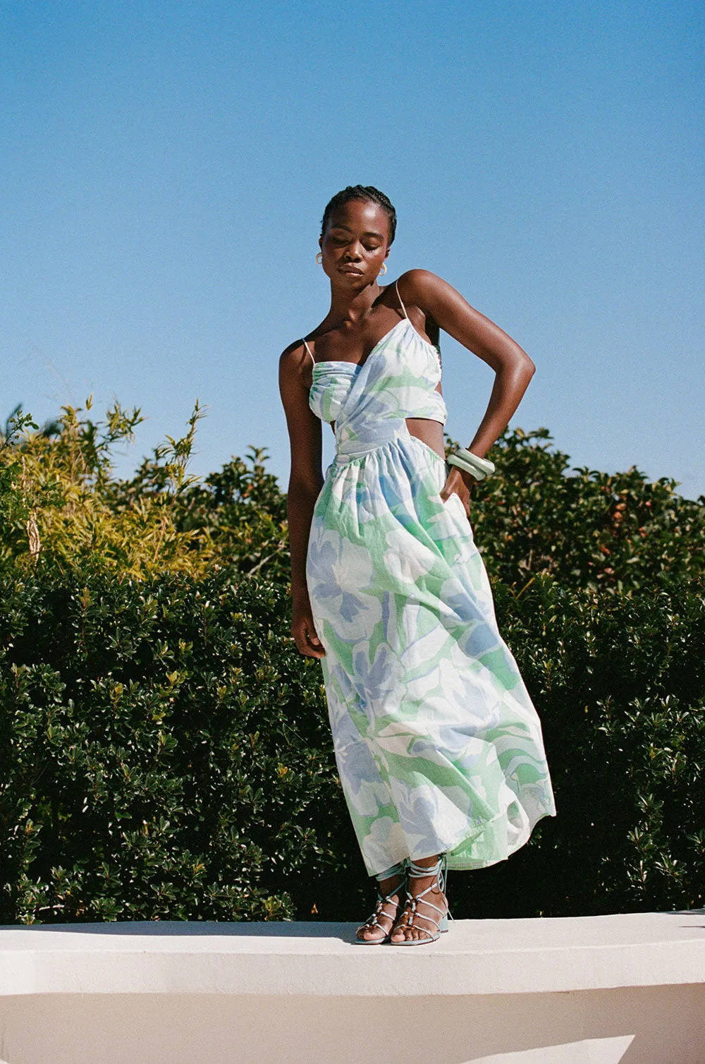 Iris Midi Dress - Spring Petals sold by Sabo Skirt product image thumbnail 4