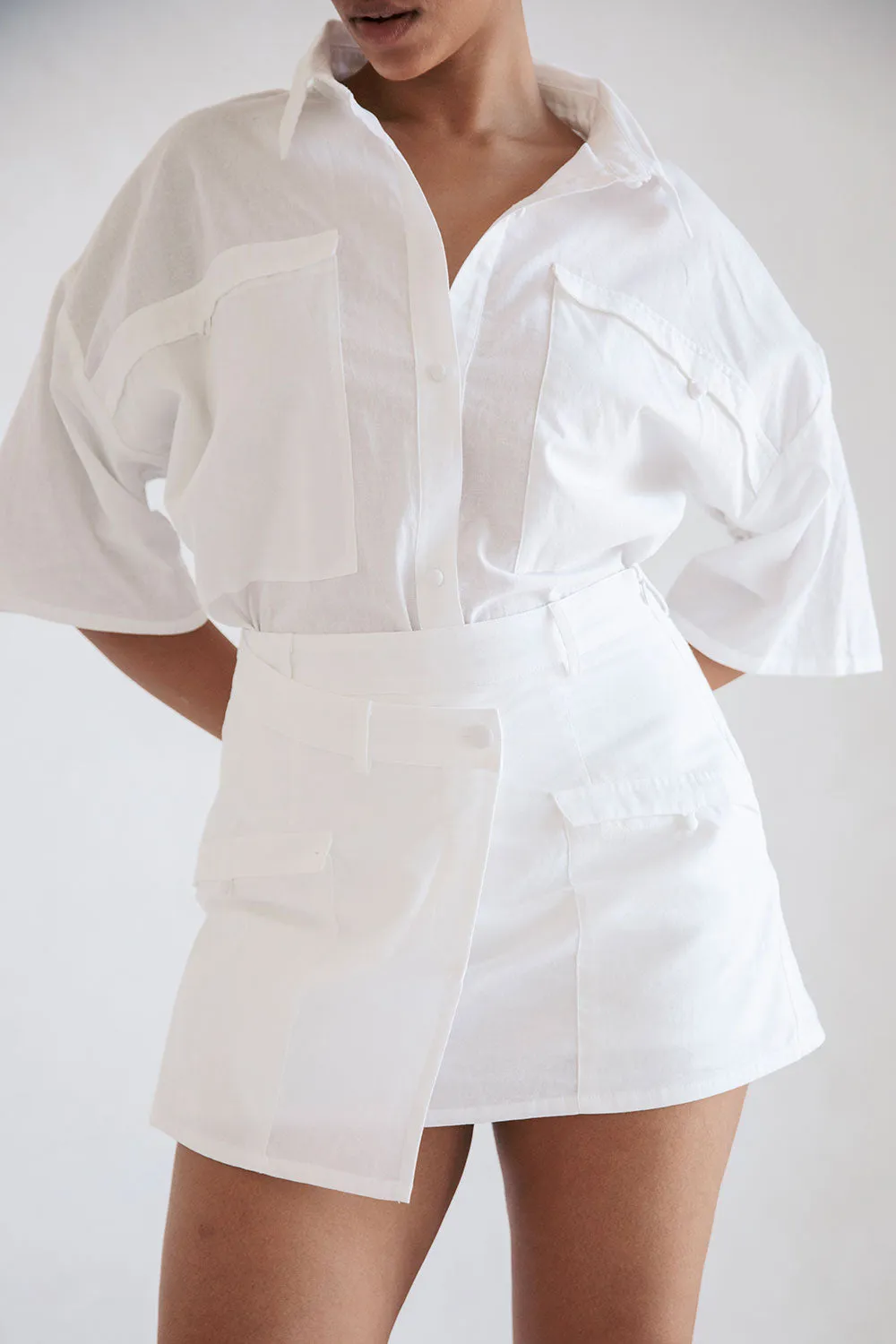 SAMPLE-Paige Skort - White sold by Sabo Skirt