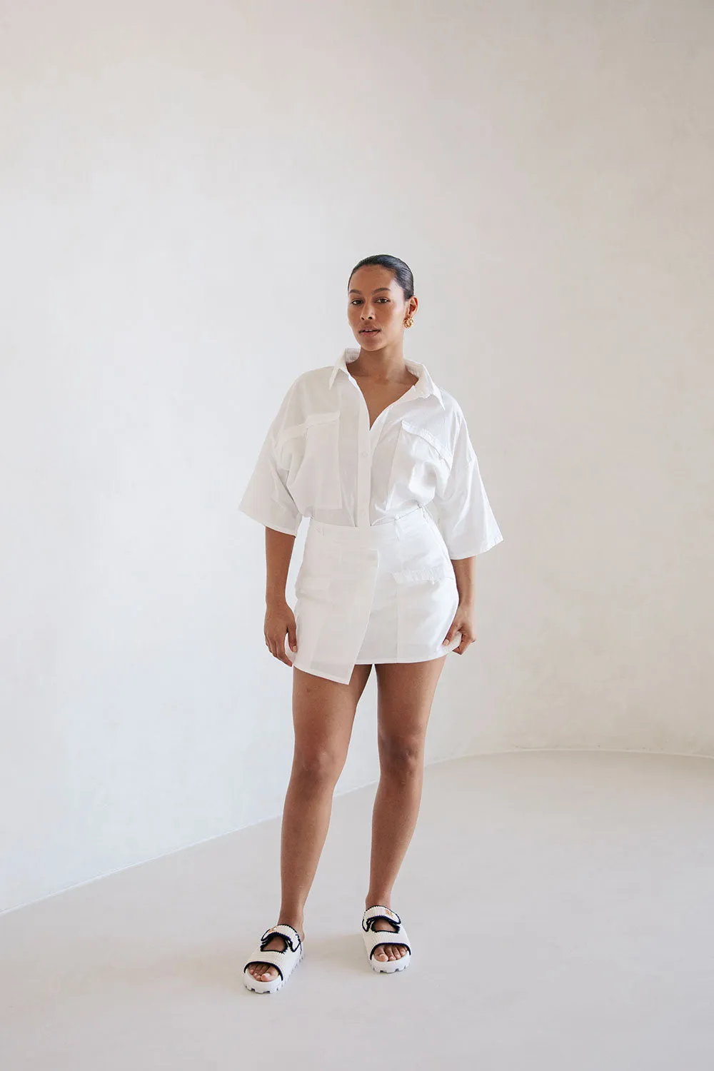SAMPLE-Paige Skort - White sold by Sabo Skirt product image thumbnail 3