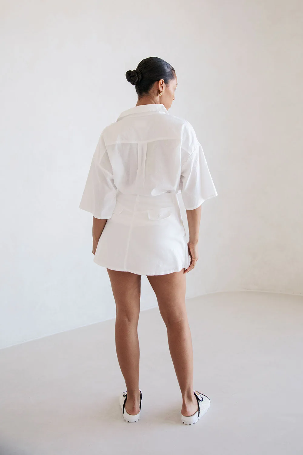 SAMPLE-Paige Skort - White sold by Sabo Skirt product image thumbnail 5