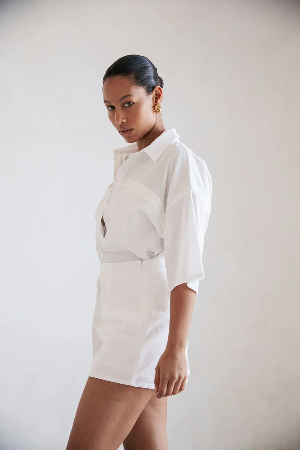 SAMPLE-Paige Skort - White sold by Sabo Skirt product image thumbnail 4