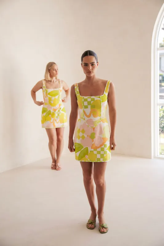 SAMPLE-Tyler Dress - Checker Floral made by Sabo Skirt